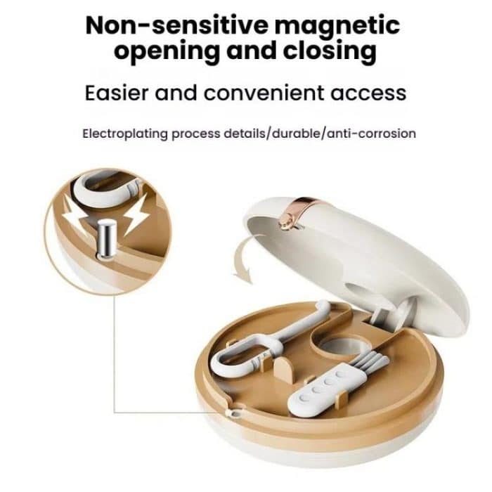 Tragbare unsichtbare Zahnspangenbox, Zahnprothesen-Aufbewahrungsbox mit Zahnhaken-Set – Bild 7