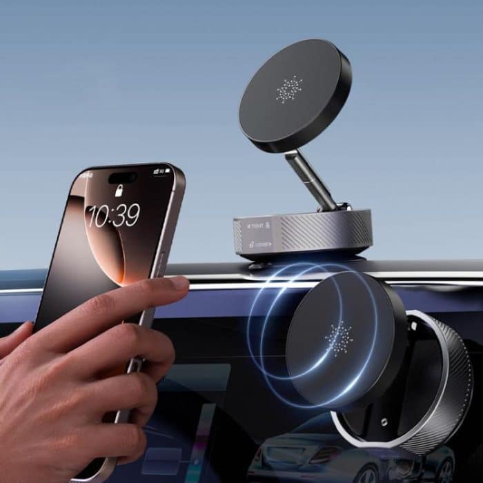 T20 Magnetischer Autotelefonhalter Auto Mittelkonsole Navigation Tragbarer Klappständer – Bild 2