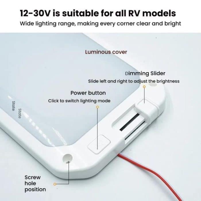 12-30V RV Licht 198 LEDs 3-Farben-Temperatur Dimmbare Dach Licht, Yellow White Light, Blue White Light, Yellow White Light With Remote, Blue White Light With Remote – Bild 5