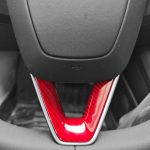 Für Tesla Modell 3 Auto Modifikation Innen Carbon Fiber Lenkrad Patch, Matte, Glossy, Red, Froged Pattern – Bild 2