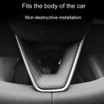 Für Tesla Modell 3 Auto Modifikation Innen Carbon Fiber Lenkrad Patch, Matte, Glossy, Red, Froged Pattern – Bild 3