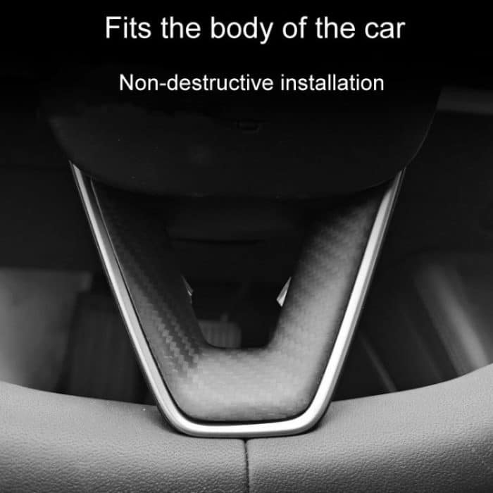 Für Tesla Modell 3 Auto Modifikation Innen Carbon Fiber Lenkrad Patch, Matte, Glossy, Red, Froged Pattern – Bild 3