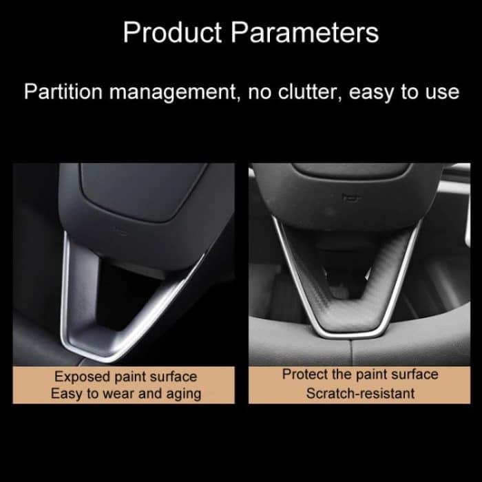 Für Tesla Modell 3 Auto Modifikation Innen Carbon Fiber Lenkrad Patch, Matte, Glossy, Red, Froged Pattern – Bild 4