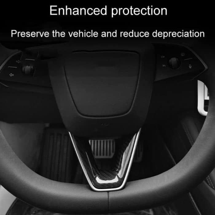 Für Tesla Modell 3 Auto Modifikation Innen Carbon Fiber Lenkrad Patch, Matte, Glossy, Red, Froged Pattern – Bild 6