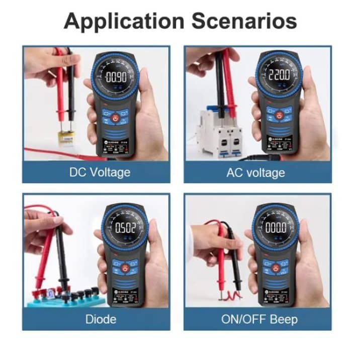 Rotierendes Multimeter mit automatischer Bereichswahl, Spannungs- und Widerstandsmessung, Summer, DT-24R – Bild 10