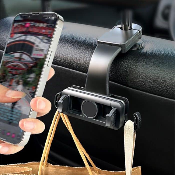 Auto Rücksitz Kopfstütze Multifunktionale rotierenden Teleskop Handy Halter Haken – Bild 2