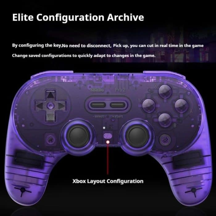 8BitDo Pro2 Retro Hall Edition Translucent Bluetooth mit Zurück-Taste Multi-Plattform-Gamepad – Bild 6