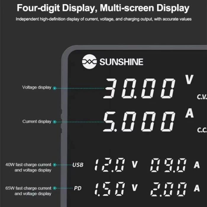 SUNSHINE P2 Pro 330 W Intelligenter DC-Spannungsregler, Stromversorgung, Ringkerntransformator, 30 V, 5 A Ausgang, Reparaturwerkzeug, SUNSHINE P2 Pro – Bild 10