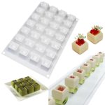 28-Cavity Konkaven Gänseleber Mousse Kuchen Form 3D Kleine Quadratische Schokolade Silikon Form
