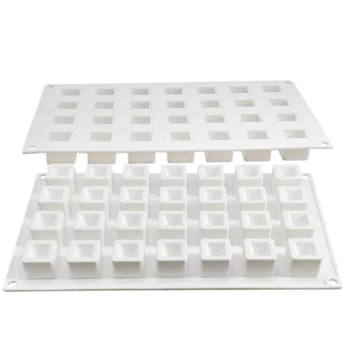 28-Cavity Konkaven Gänseleber Mousse Kuchen Form 3D Kleine Quadratische Schokolade Silikon Form – Bild 2