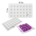 28-Cavity Konkaven Gänseleber Mousse Kuchen Form 3D Kleine Quadratische Schokolade Silikon Form – Bild 3