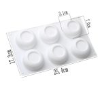 6-fach Runde konkave Blumentöpfe Mousse Form Silikon Dessert Kuchen Form – Bild 4