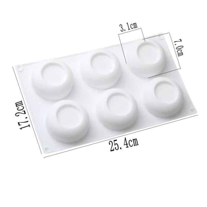 6-fach Runde konkave Blumentöpfe Mousse Form Silikon Dessert Kuchen Form – Bild 4