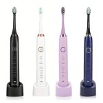 Sarmocare S100 IPX7 wasserdichte tragbare elektrische Schallzahnbürste mit 8 Bürstenköpfen – Bild 2