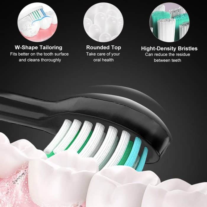 Sarmocare S100 IPX7 wasserdichte tragbare elektrische Schallzahnbürste mit 8 Bürstenköpfen – Bild 7