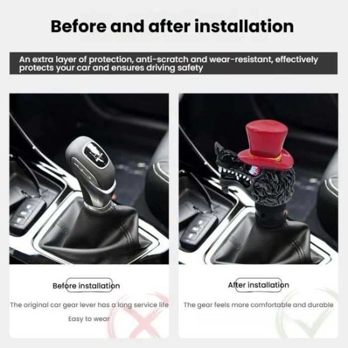 Abnehmbarer Wolfskopf-Schalthebel für Autos – Bild 4