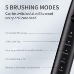 IPX7 wasserdichte, tragbare, wiederaufladbare, kabellose elektrische Schallzahnbürste mit 6 Bürstenköpfen – Bild 3