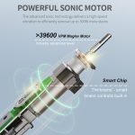 IPX7 wasserdichte, tragbare, wiederaufladbare, kabellose elektrische Schallzahnbürste mit 6 Bürstenköpfen – Bild 4