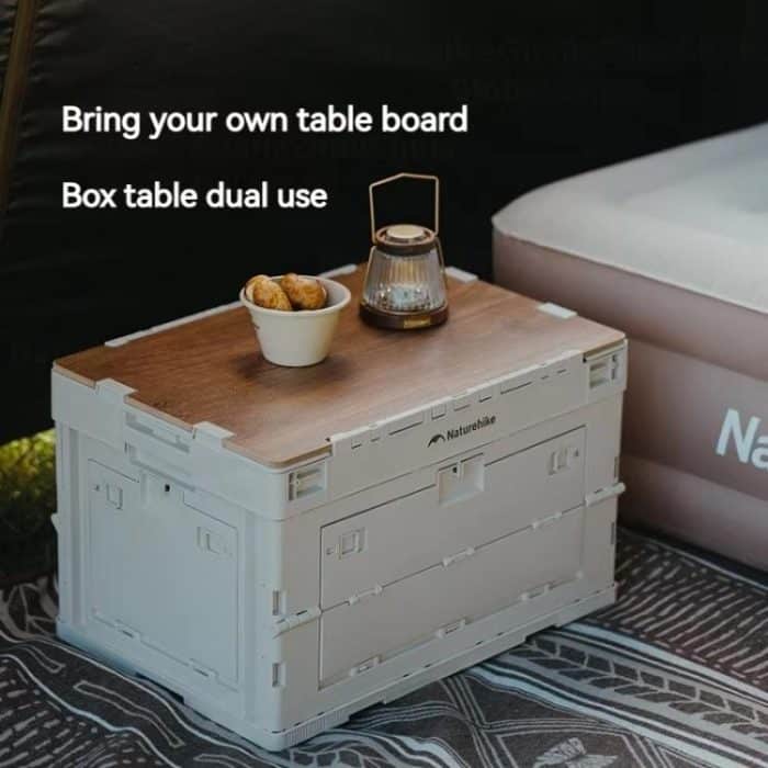 Naturehike Outdoor Große Kapazität Klappbare Aufbewahrungsbox Tragbarer Campingtisch, 23L Light Gray, 52L Light Gray – Bild 4