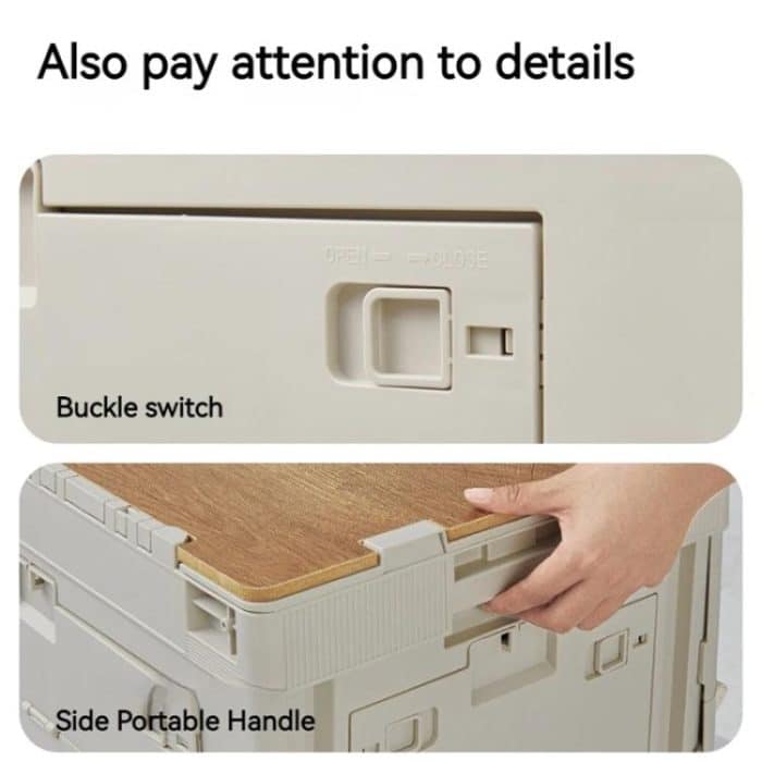 Naturehike Outdoor Große Kapazität Klappbare Aufbewahrungsbox Tragbarer Campingtisch, 23L Light Gray, 52L Light Gray – Bild 7