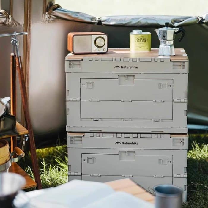 Naturehike Outdoor Große Kapazität Klappbare Aufbewahrungsbox Tragbarer Campingtisch, 23L Light Gray, 52L Light Gray – Bild 9