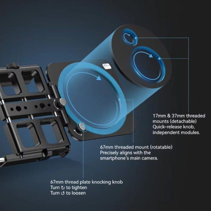 APEXEL VideoRig 2 Pro Smart Bluetooth-Griff Mobile Fotografie Kaninchenkäfig-Set, APL-VG05CH – Bild 8