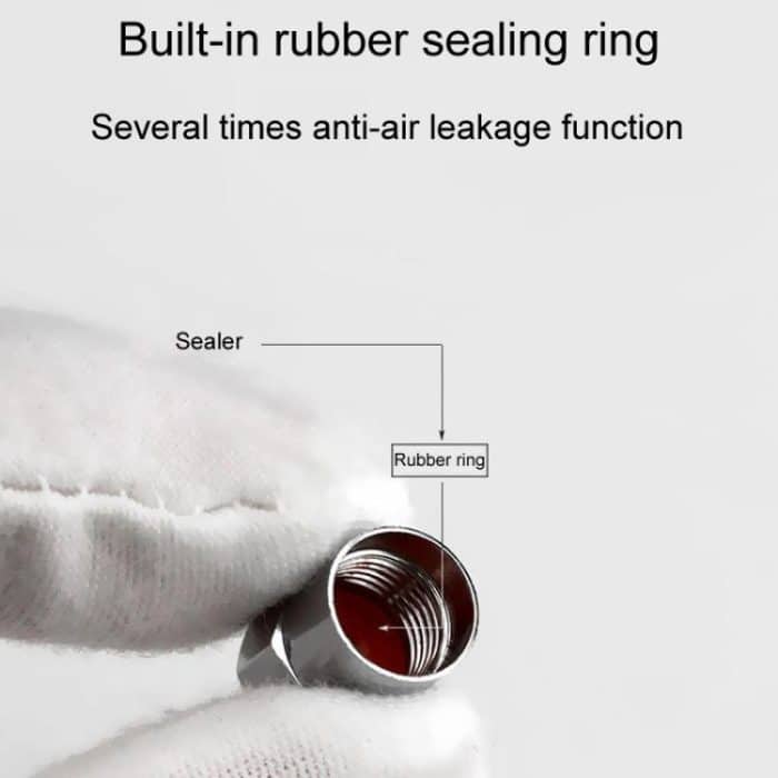 2 Sätze Automodifikation Aluminium-Reifenventilkappen, Graphic Model, Alphabet Model, Red Logo, Blue Logo – Bild 4