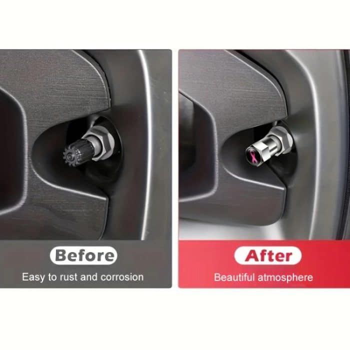 2 Sätze Automodifikation Aluminium-Reifenventilkappen, Auspicious Clouds, Colorful Ribbon – Bild 4