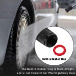 2 Sätze Automodifikation Aluminium-Reifenventilkappen, Red Strip Grid – Bild 5