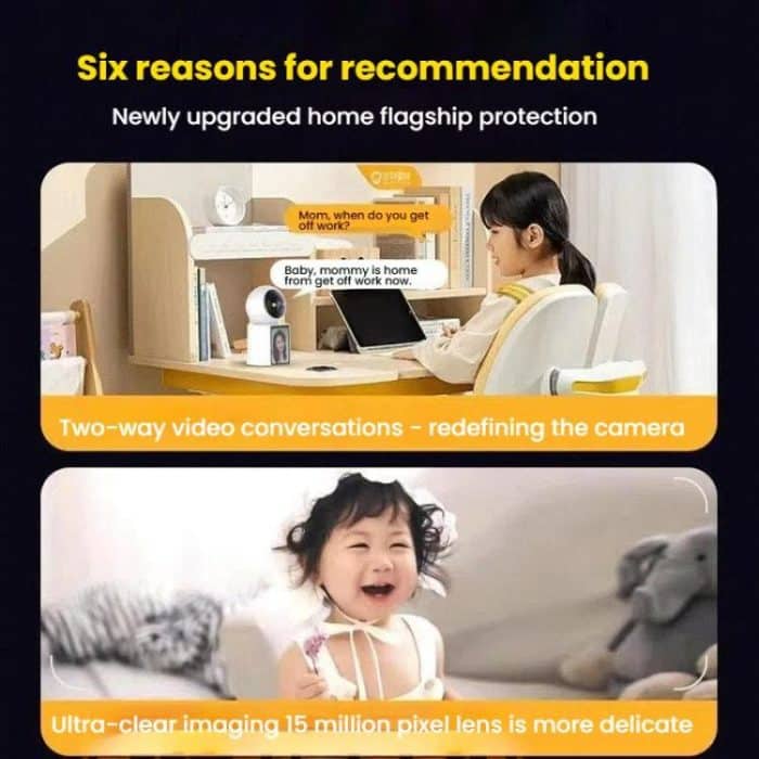 WiFi Two-Way Video Call Smart Panoramic Camera With 2.8-Inch Screen Supports Voice Wake-Up And One-Button Calling – Bild 4