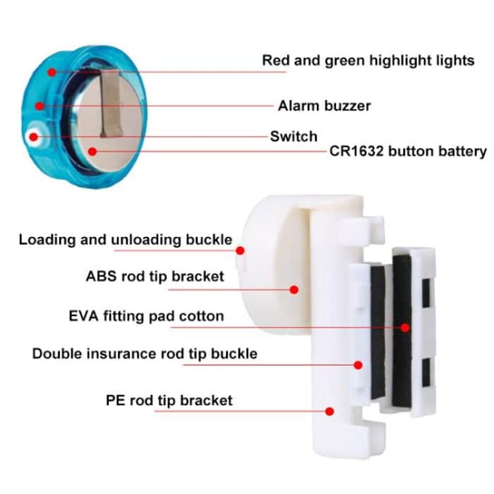 Elektronische Rutenspitzenbeleuchtung für Nachtangeln, Rutenspitzen-Ton- und Lichtsensorlicht – Bild 4
