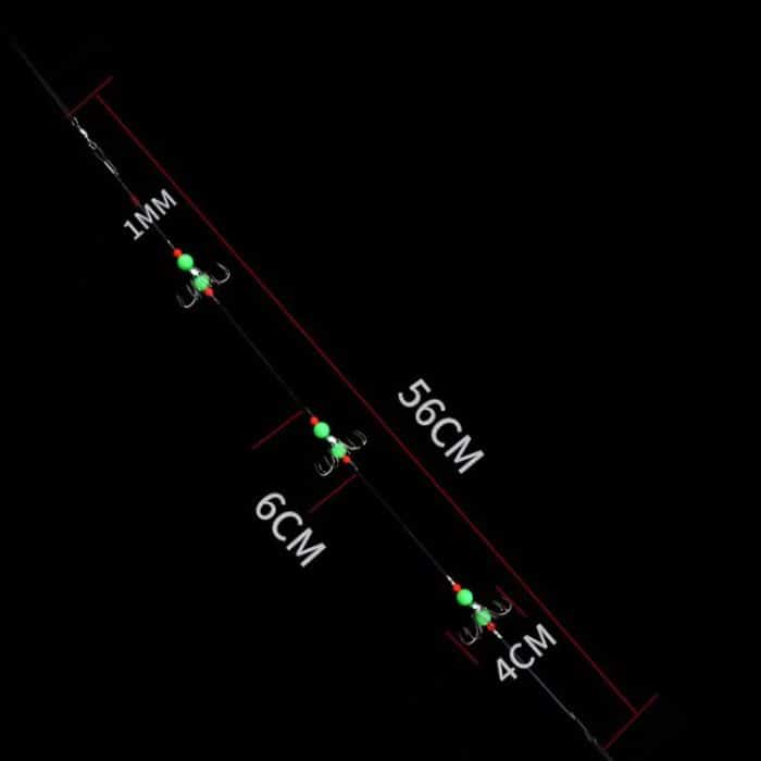56cm Gesamtlänge Nacht Angeln Fluoreszierende 8-Klaue Angelhaken Tintenfisch String Haken Set, Bagged, Boxed – Bild 3