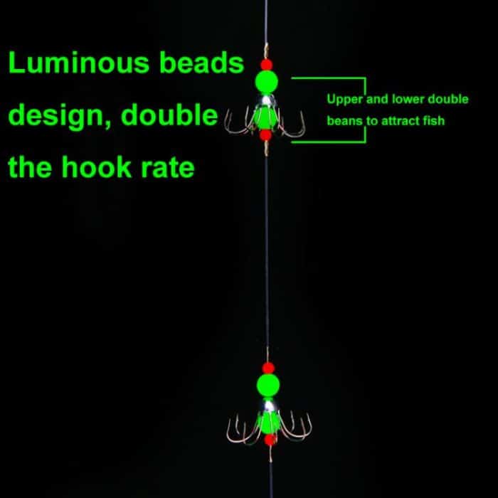 56cm Gesamtlänge Nacht Angeln Fluoreszierende 8-Klaue Angelhaken Tintenfisch String Haken Set, Bagged, Boxed – Bild 4