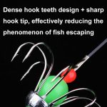 56cm Gesamtlänge Nacht Angeln Fluoreszierende 8-Klaue Angelhaken Tintenfisch String Haken Set, Bagged, Boxed – Bild 5