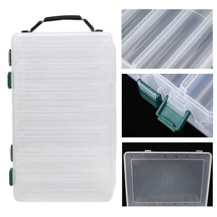 Große Kapazität Doppelschicht Köder Aufbewahrungsbox Angelhaken String Haken Werkzeugkasten, 10-grids, 14-grids – Bild 2