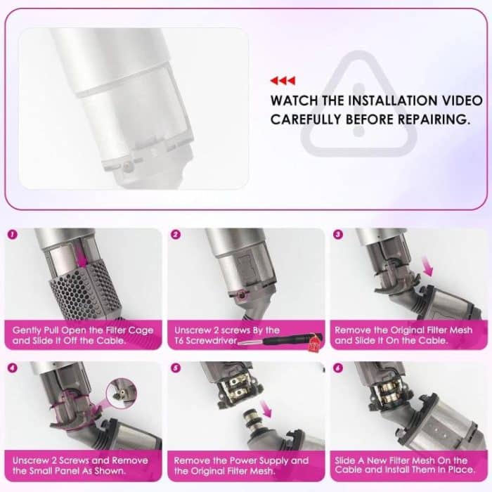 Für Dyson Airwrap HS01 HS05 Haar Styler Innenfilter Reparatur Teile, Inner Filter, Inner Filter+Clean Brush – Bild 6