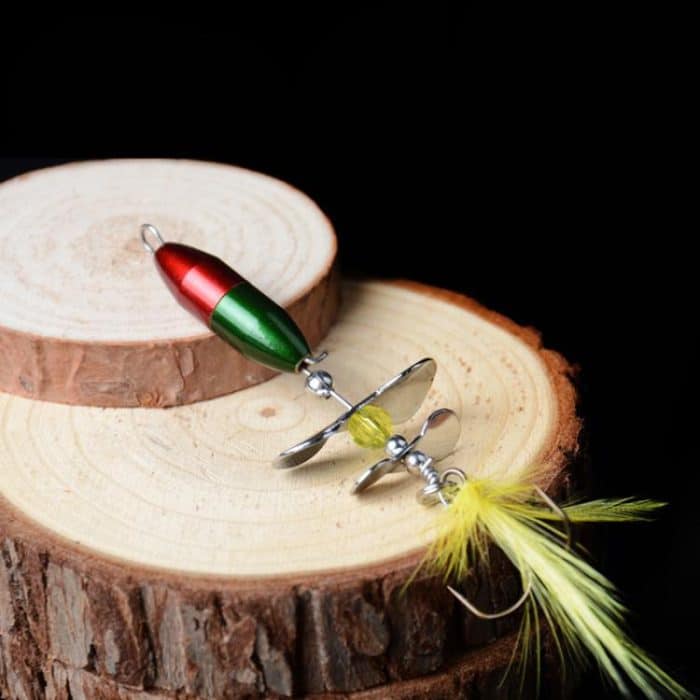 Zusammengesetzter rotierender Paillettenfeder-Dreihakenköder Bionic Metal Fake Bait – Bild 5