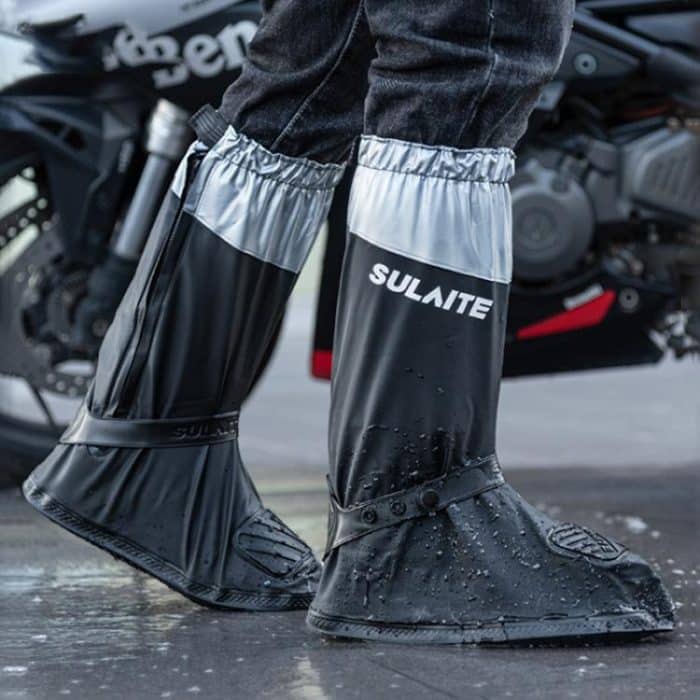SULAITE Motorrad-Überschuh, verdickt, rutschfest, verschleißfest, Regenschuhe, Outdoor-Reiten, Regenstiefel für Erwachsene, S, M, L, XL, 2XL – Bild 2