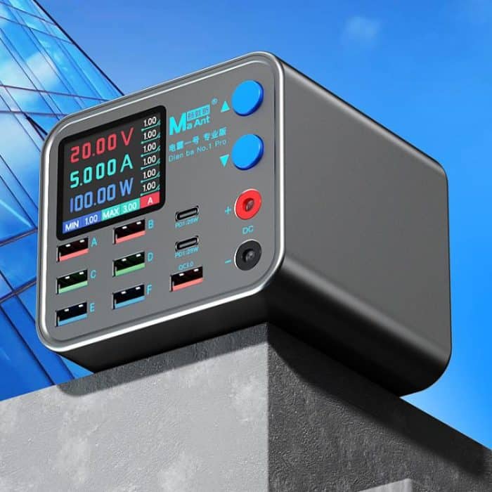 MaAnt DianBa No.1 Pro Multi-Port-Ladegerät 9-Ports mit Digitalanzeige Power Wireless Charger, DianBa No.1 Pro, EU Plug – Bild 2