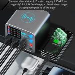 MaAnt DianBa No.1 Pro Multi-Port-Ladegerät 9-Ports mit Digitalanzeige Power Wireless Charger, DianBa No.1 Pro, EU Plug – Bild 14