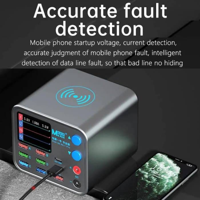 MaAnt DianBa No.1 Pro Multi-Port-Ladegerät 9-Ports mit Digitalanzeige Power Wireless Charger, DianBa No.1 Pro, EU Plug – Bild 16