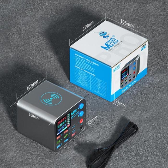 MaAnt DianBa No.1 Pro Multi-Port-Ladegerät 9-Ports mit Digitalanzeige Power Wireless Charger, DianBa No.1 Pro, EU Plug – Bild 19