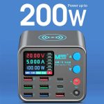 MaAnt DianBa No.1 Pro Multi-Port-Ladegerät 9-Ports mit Digitalanzeige Power Wireless Charger, DianBa No.1 Pro, EU Plug – Bild 4