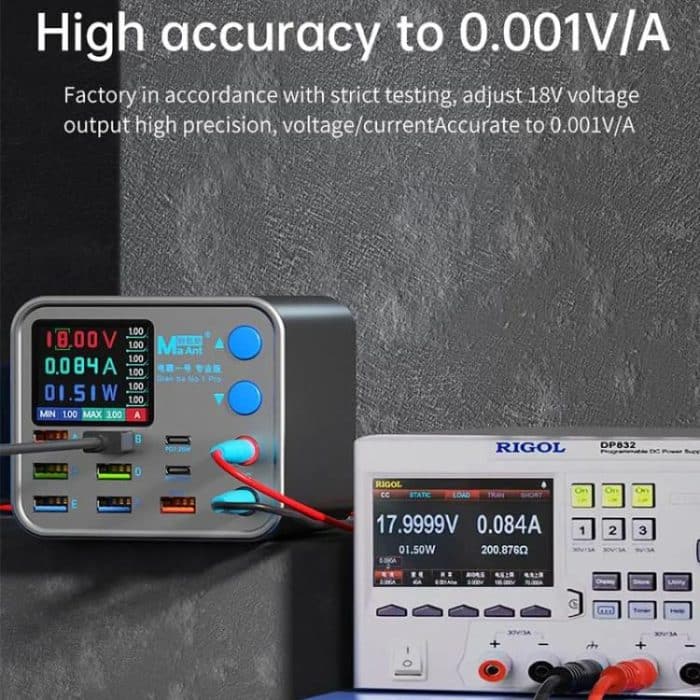 MaAnt DianBa No.1 Pro Multi-Port-Ladegerät 9-Ports mit Digitalanzeige Power Wireless Charger, DianBa No.1 Pro, EU Plug – Bild 9