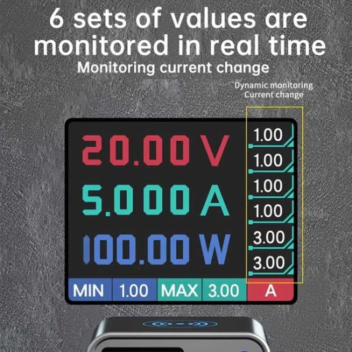 MaAnt DianBa No.1 Pro Multi-Port-Ladegerät 9-Ports mit Digitalanzeige Power Wireless Charger, DianBa No.1 Pro, EU Plug – Bild 10