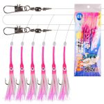 Leuchtendes bionisches Hairtail-String-Haken-Anti-Biss-Angelset für spanische Makrelen