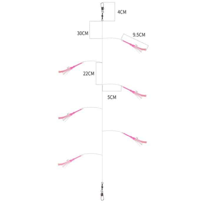 Leuchtendes bionisches Hairtail-String-Haken-Anti-Biss-Angelset für spanische Makrelen – Bild 2