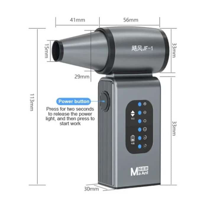 Hurricane Turbo Fan Bürstenloser Hochgeschwindigkeits-Handstaubgebläse für Autos, JF-1 – Bild 11