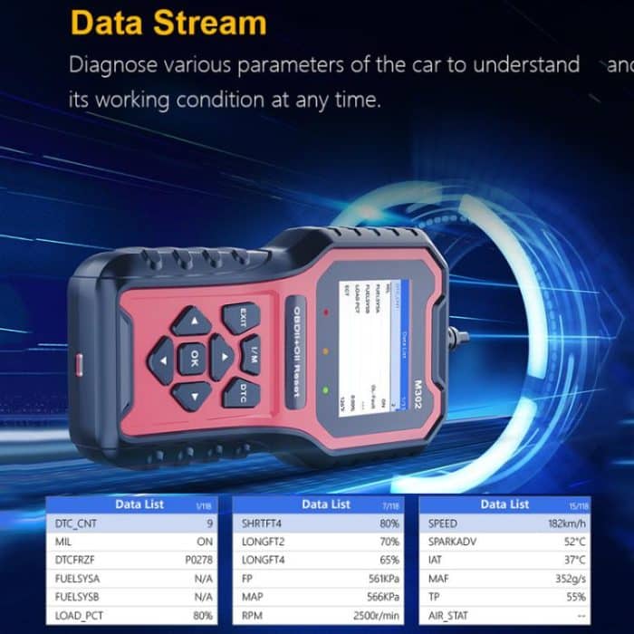 Auto Öl Reset Code Reader Automotive Wartung Licht Null Reset Fehler Diagnose Tool, M302 – Bild 5