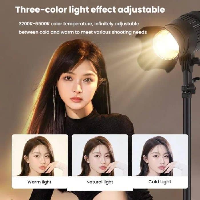 102 LEDs Spotlight Portrait Photography Fill Light Adjustable Focus Triple Color Temperature,US Plug, 100W, 175W, 275W, 100W+2.1m Tripod, 175W+2.1m Tripod, 275W+2.1m Tripod, 275W+2.1m Tripod+Crossbar – Bild 3